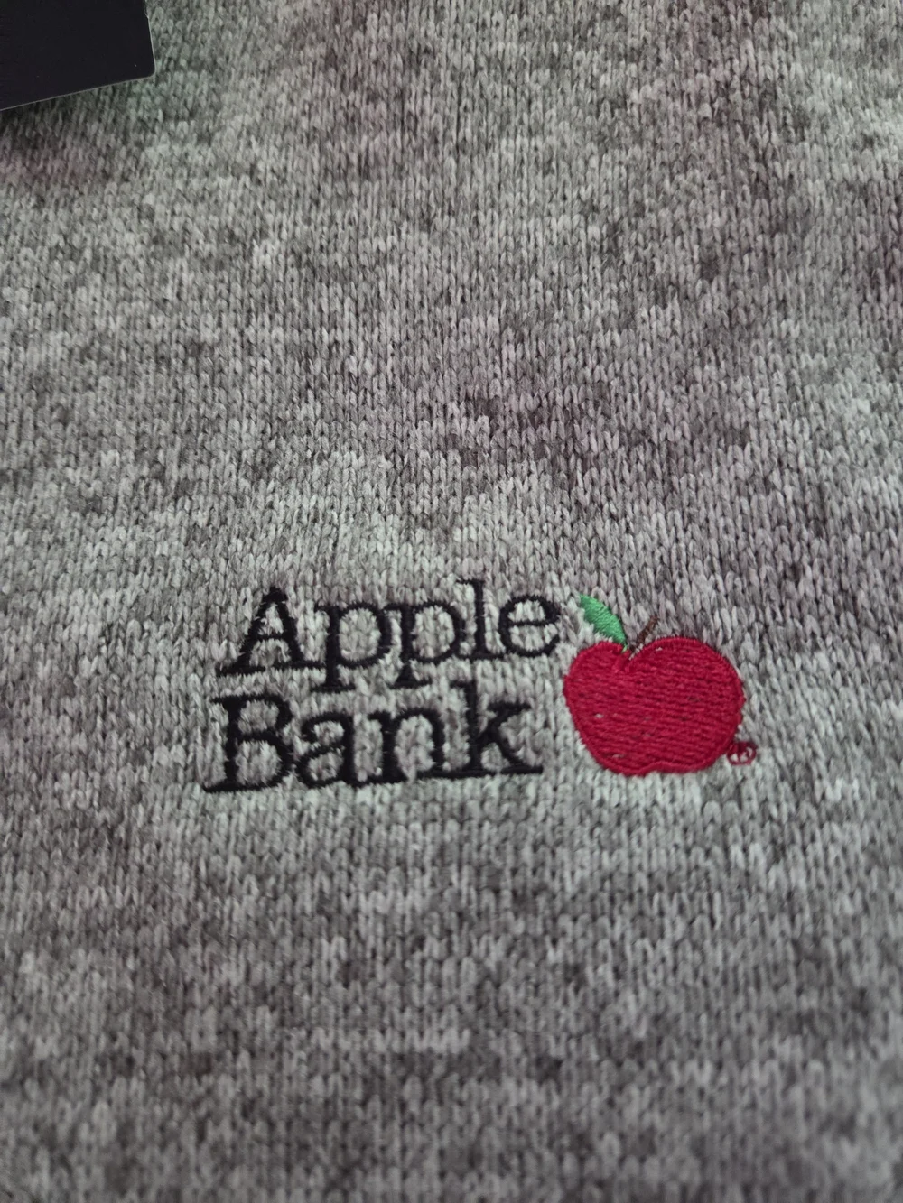 Men's Med Gray Full Zip Jacket w/Apple Bank Logo